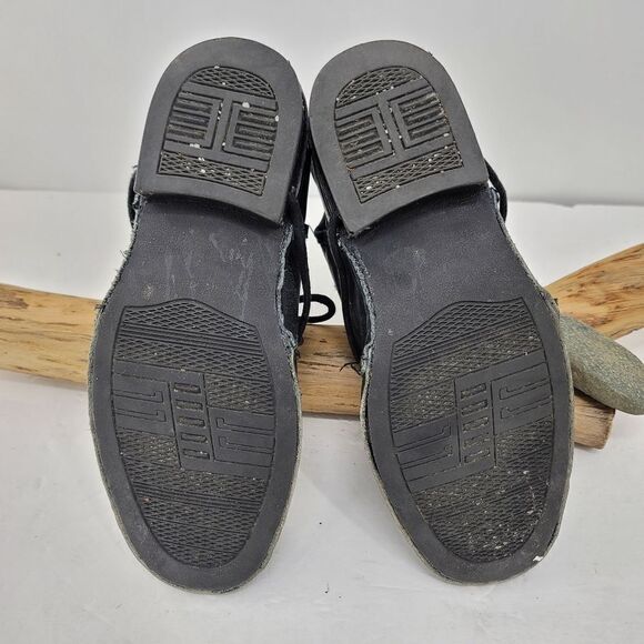 Jeffrey campbell distressed black leather open back booties - Picture 8 of 12